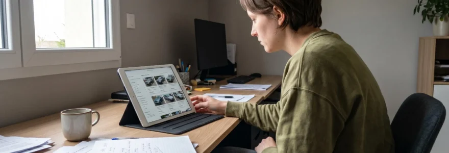 Une personne consulte des annonces de voitures d